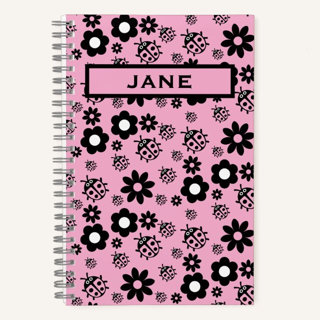 Carnet Enfants coccinelle rose mignonne (Recto)