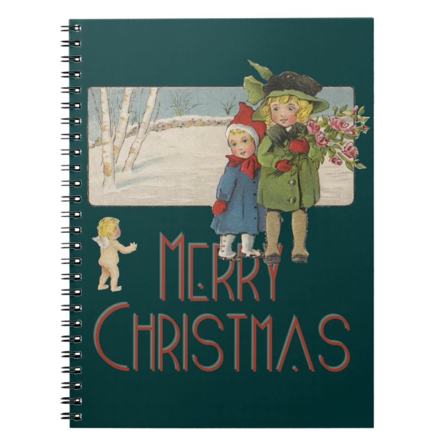 Carnet Enfants de Noël Vintage et Cherub (Devant)
