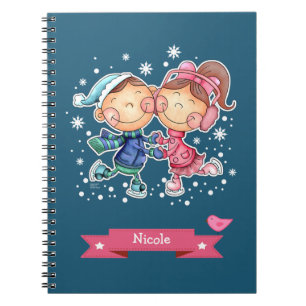 Carnet Enfants de patinage   Nom personnalisé Cadeau de N