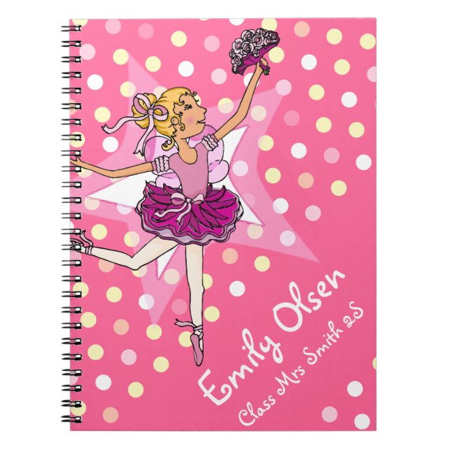 Carnet Enfants filles nommé ballerina fille rose (Devant)