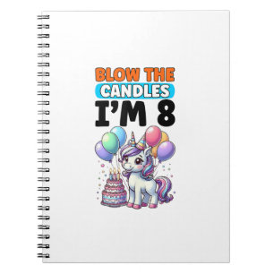 Carnet Enfants Licorne 8ème Fête d'anniversaire Garçon 8