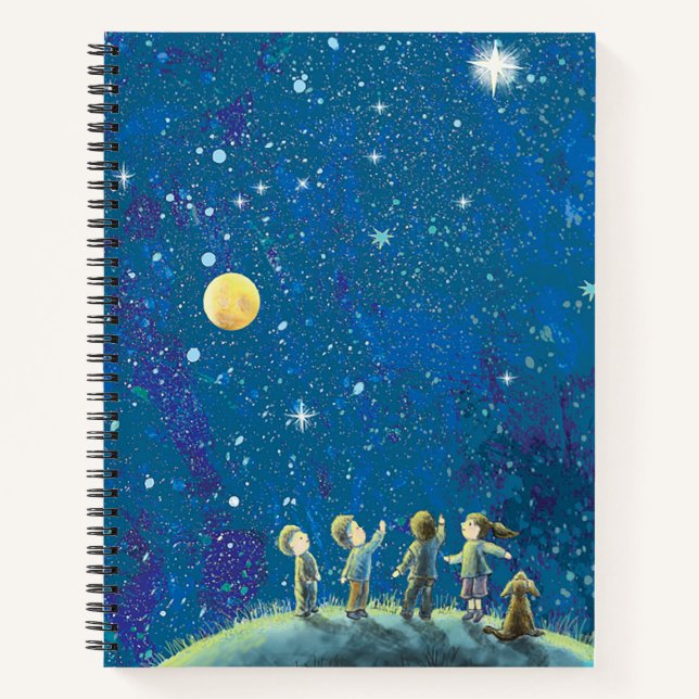 Carnet Enfants observant les étoiles  (Devant)