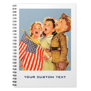 Carnet Enfants patriotiques 1940 Art Vintage