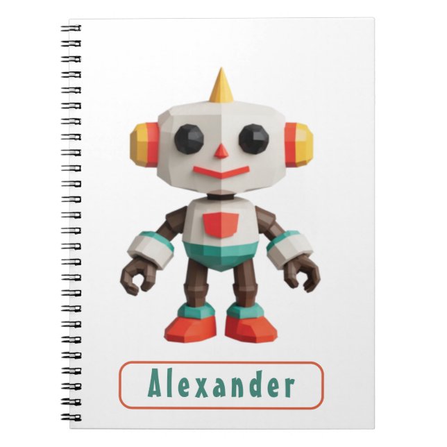 Carnet Enfants robots personnalisables (Devant)