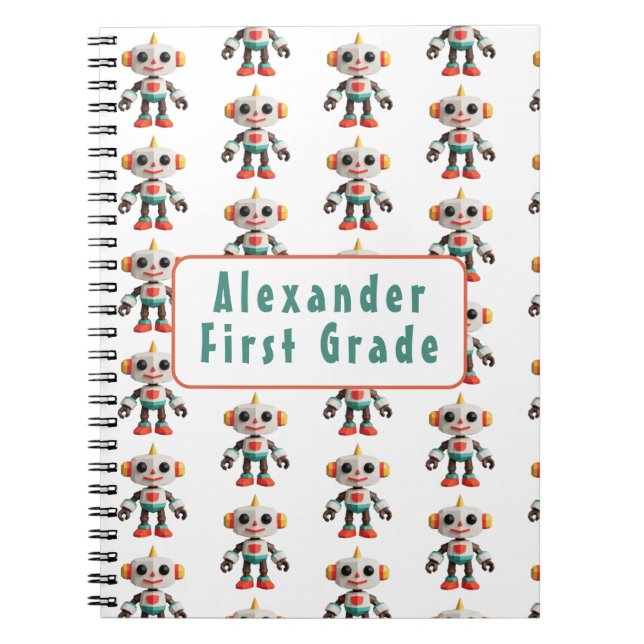 Carnet Enfants robots personnalisables (Devant)