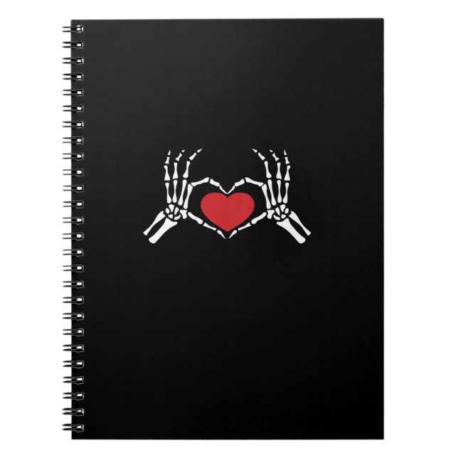 Carnet Enfants Squelette Main Cœur Saint-Valentin Cool Cl (Devant)