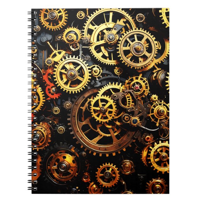Carnet Engrenages mécaniques Steampunk 1004 (Devant)