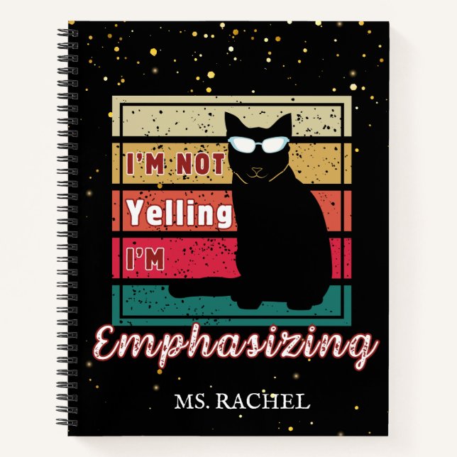 Carnet Enseignant Funny Sunset Grid Amoureux des chats (Devant)