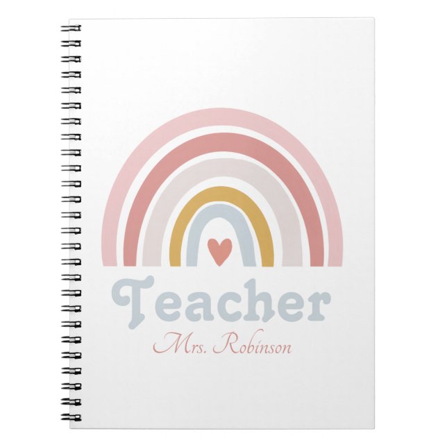 Carnet Enseignant personnalisé Rainbow moderne (Devant)