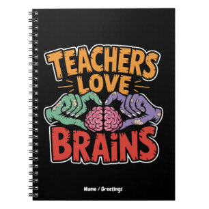 Carnet Enseignants Aimer Cerveaux Zombie Mains Coeur Hall