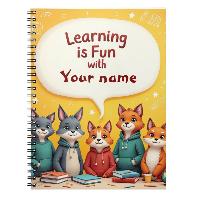 Carnet Enseignants Animaux Mignons Modifiable Apprentissa (Devant)