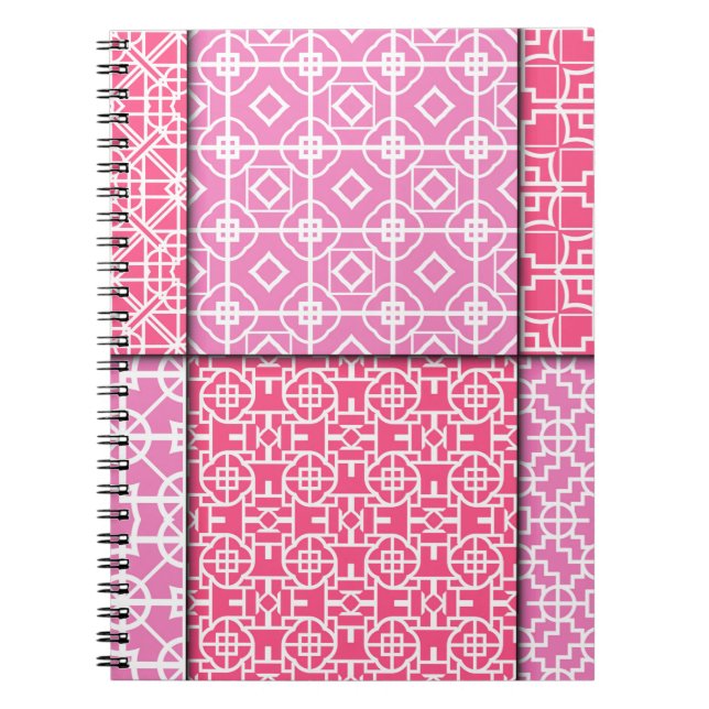 Carnet Ensemble de 6 motif géométrique transparent. Vinta (Devant)