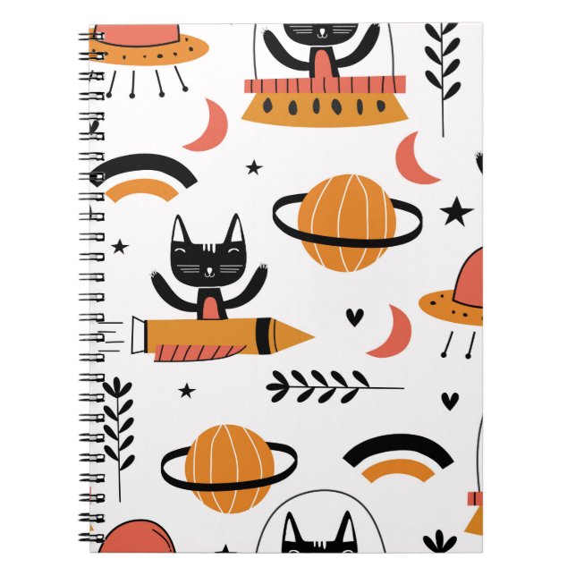 Carnet Ensemble de chats mignons illustration design vint (Devant)