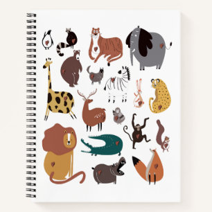 Carnet Ensemble de dessins animés colorés et mignons d'an
