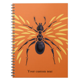 Carnet Entomologie orange d'Insecte de la fourrure