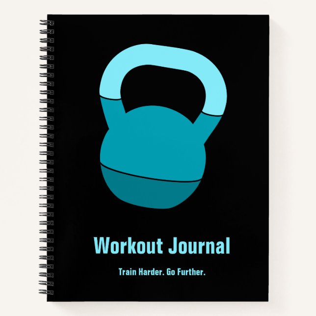 Carnet Entraînement avec un slogan de logo noir bleu élec (Devant)