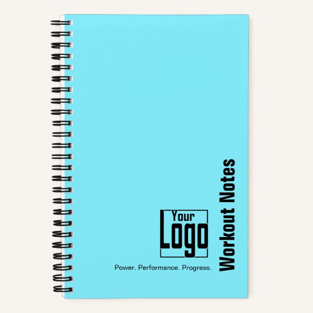 Carnet Entraînement de devise de logo noir bleu électriqu (Recto)