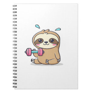 Carnet Entraînement drôle de paresseux Chibi Gym Cartoon