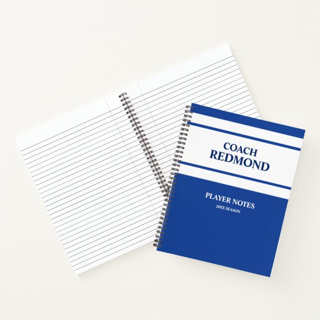 Carnet Entraîneur bleu royal et blanc (Intérieur)