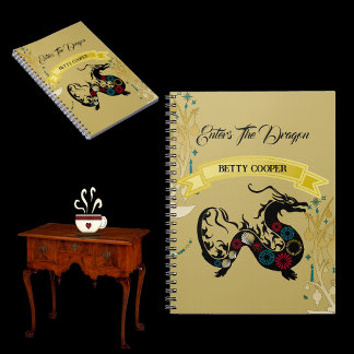 Carnet Entrée De L'École De Motif Floral Décoratif Dragon