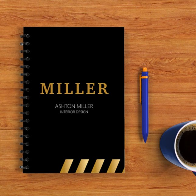 Carnet Entrepreneur de construction Noir et Or métallisé (Building Contractor Black And Metallic Gold Notebook)