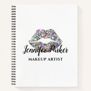 Carnet Entreprise d'Artiste Maquilleuse Paillettes Argent