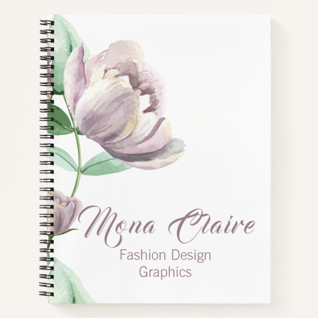 Carnet Entreprise de graphisme de mode "Fleur de paon" (Devant)