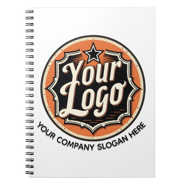 Carnet Entreprise de logo et de texte personnalisés simpl (Devant)