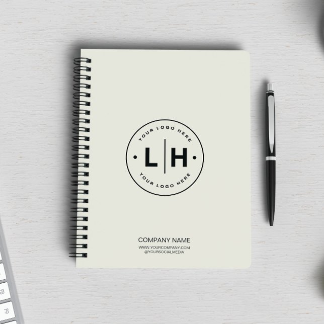 Carnet Entreprise de logo personnalisé moderne (Modern Minimal Custom Business Logo Neutral Tone Notebook by MINTIC DESIGN STUDIO)