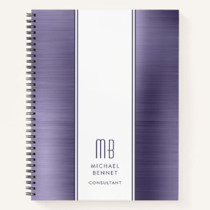 Carnet Entreprise de monogramme violet moderne