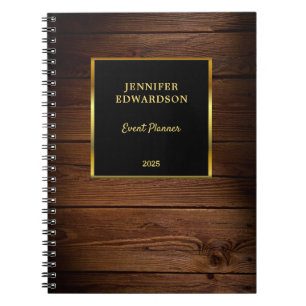 Carnet Entreprise professionnelle en bois noir d'or