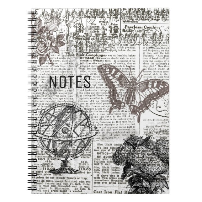 Carnet Ephémère noire et blanche intemporelle (Devant)