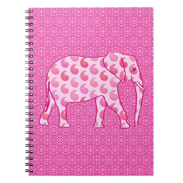 Carnet Ephène de mer - rose glacé et fuchsia (Devant)