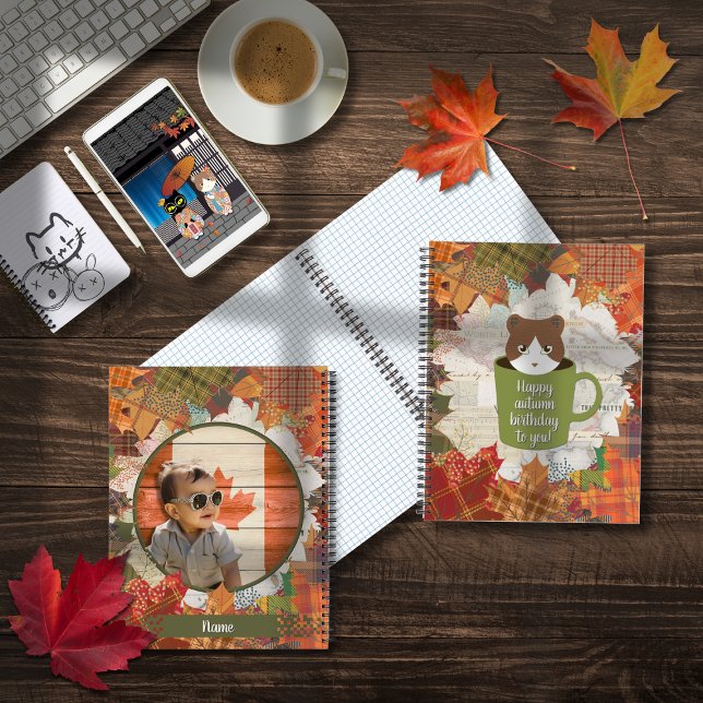Carnet Épidémie automnale (Fall Break Cat Spiral Notebooks show the covers' front and back. )