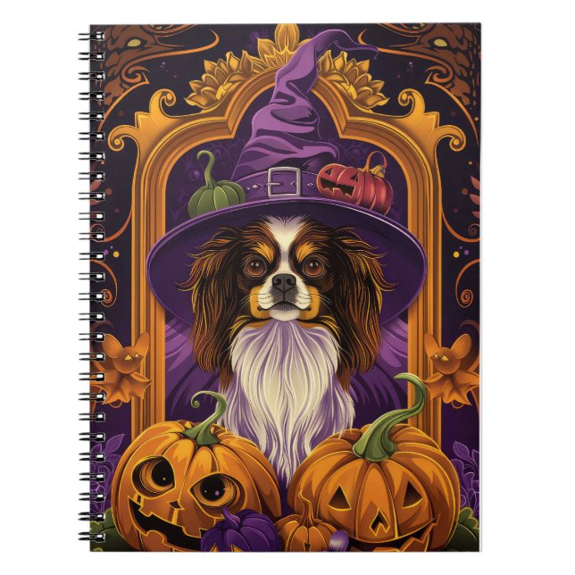 Carnet Épouvantable chien tibétain Spaniel Halloween Sorc (Devant)
