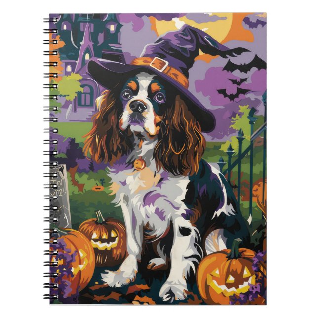 Carnet Épouvantable Springer Spaniel Sorcière d'Halloween (Devant)