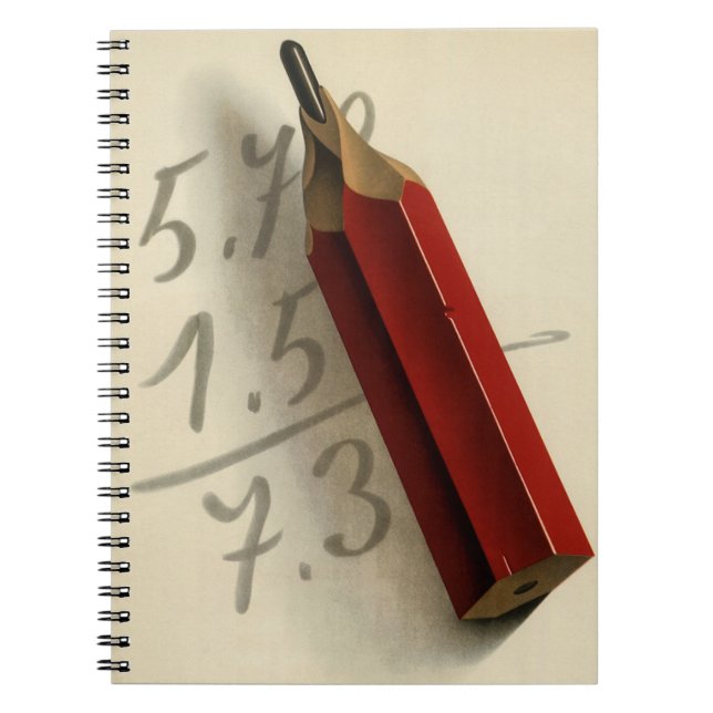 Carnet Équation mathématique avec crayon rouge, entrepris (Devant)