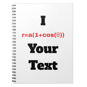 Carnet Equation polaire personnalisable (I Heart)