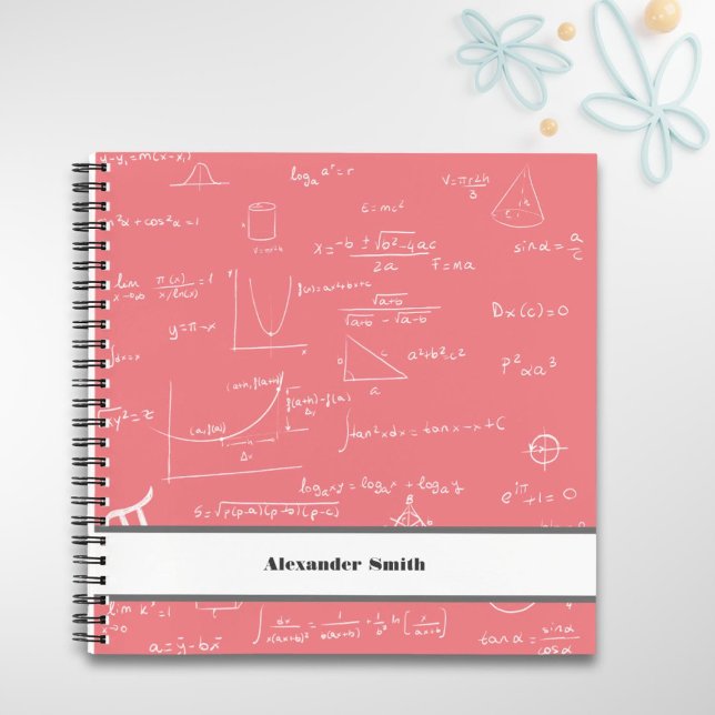 Carnet Équations en mathématiques rose rose Graphiques et (Créateur téléchargé)
