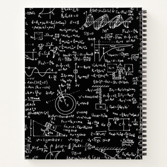 Carnet Equations Physique sur Noir // (Dos)