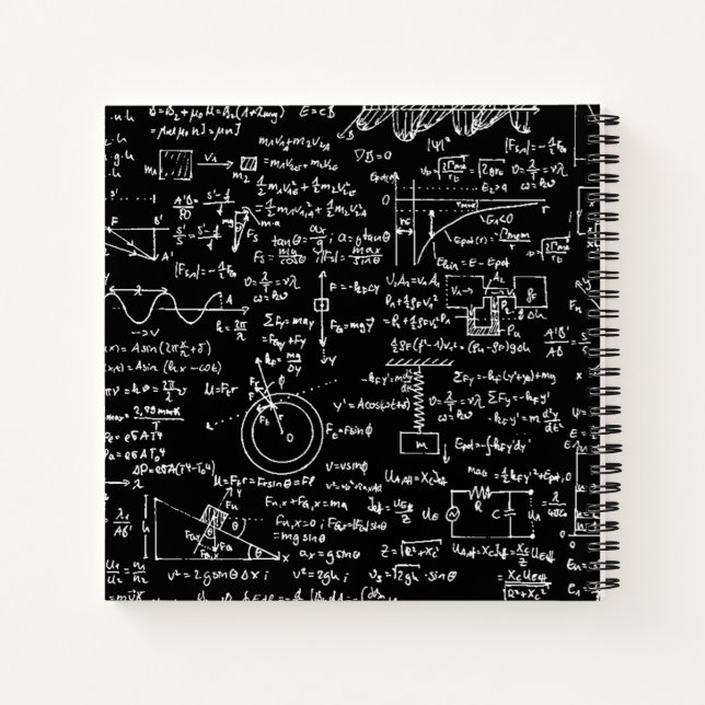 Carnet Equations Physique sur Noir // (Dos)