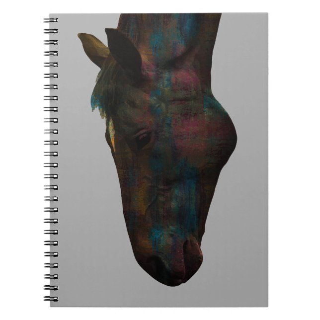 Carnet Équidé Élégant en Action : Design Tête de Cheval C (Devant)