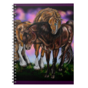 Carnet Equine Dévotion coucher de soleil chevaux~carnet