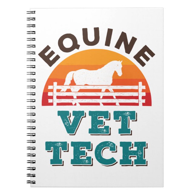 Carnet Equine Vet Tech Horse Technicien Vétérinaire (Devant)