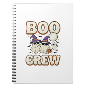 Carnet Équipage Boo Fantôme Halloween Design Vectoriel Vi