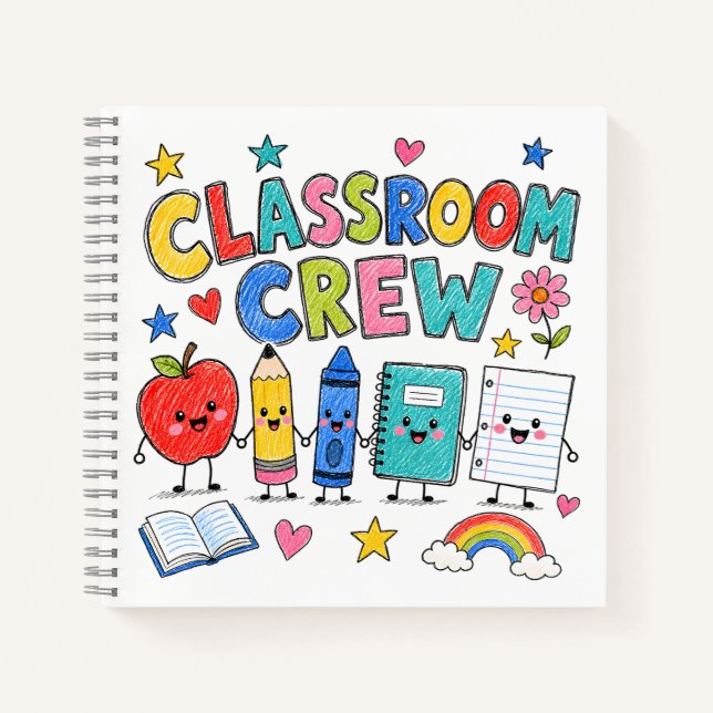 Carnet Équipage de classe mignon décoration de salle de c (Devant)