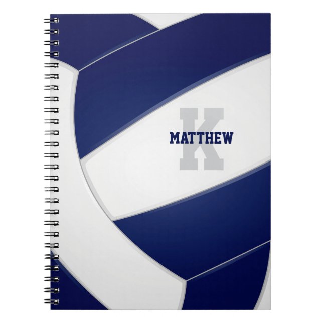 Carnet équipe bleu marine sports filles volley-ball (Devant)