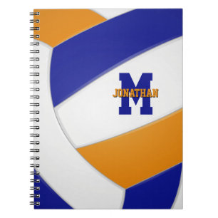 Carnet équipe bleu orange couleurs garçons filles volley