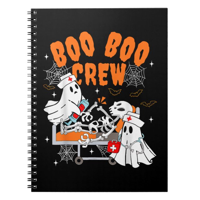 Carnet Équipe Boo Boo Halloween Fantôme Infirmière (Devant)