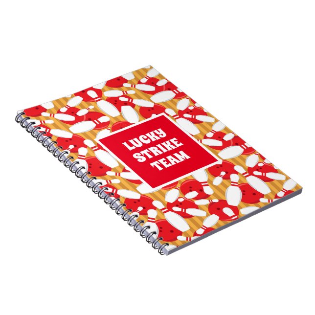 Carnet Équipe cool de Bowling Balls et Pins Strikes (Côté Droit)